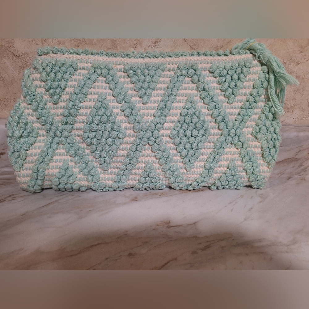 Antonello Tedde Piatta Rombi Mint Green Clutch – Handmade in Italy - Picture 3 of 10